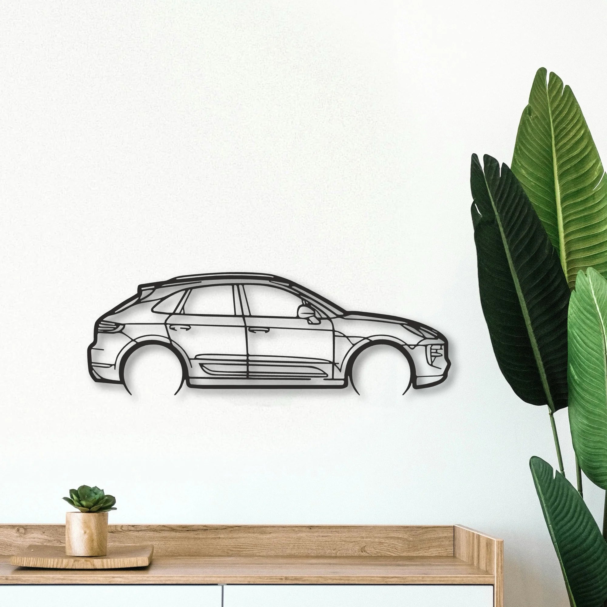Porsche Macan GTS 95b Classic Silhouette Metal Wall Art - Tinvibe