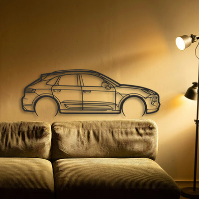 Porsche Macan GTS 95b Classic Silhouette Metal Wall Art - Tinvibe