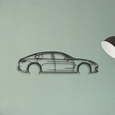 Porsche Panamera GTS 2023 Classic Silhouette Metal Wall Art - Tinvibe