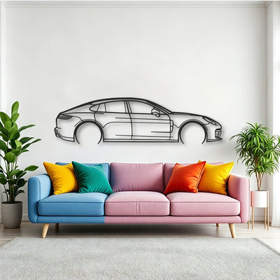 Porsche Panamera GTS 2023 Classic Silhouette Metal Wall Art - Tinvibe