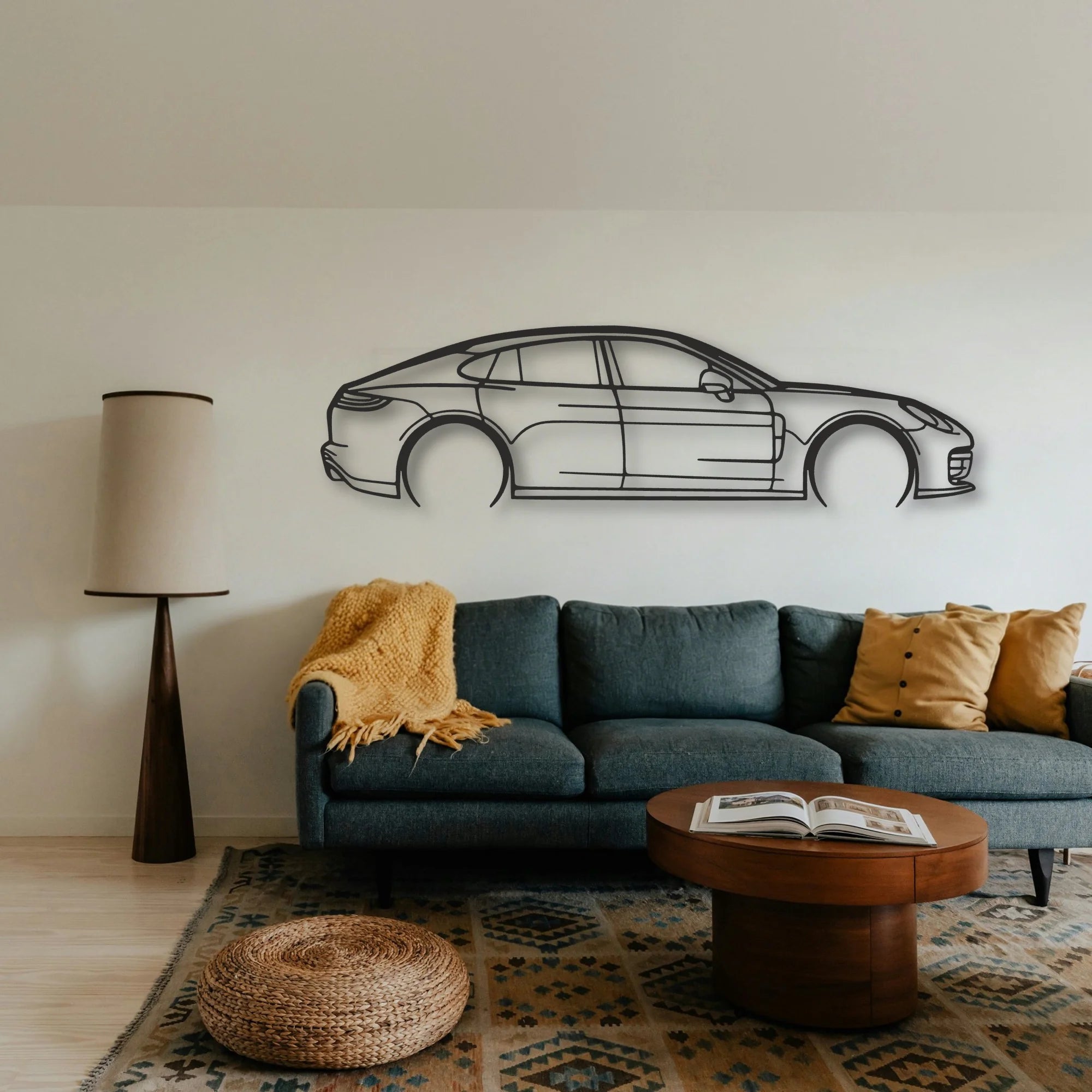 Porsche Panamera GTS 2023 Classic Silhouette Metal Wall Art - Tinvibe