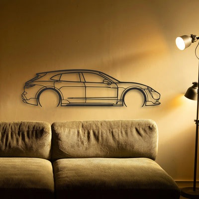 Porsche Taycan Turbo Cross Classic Silhouette Metal Wall Art - Tinvibe