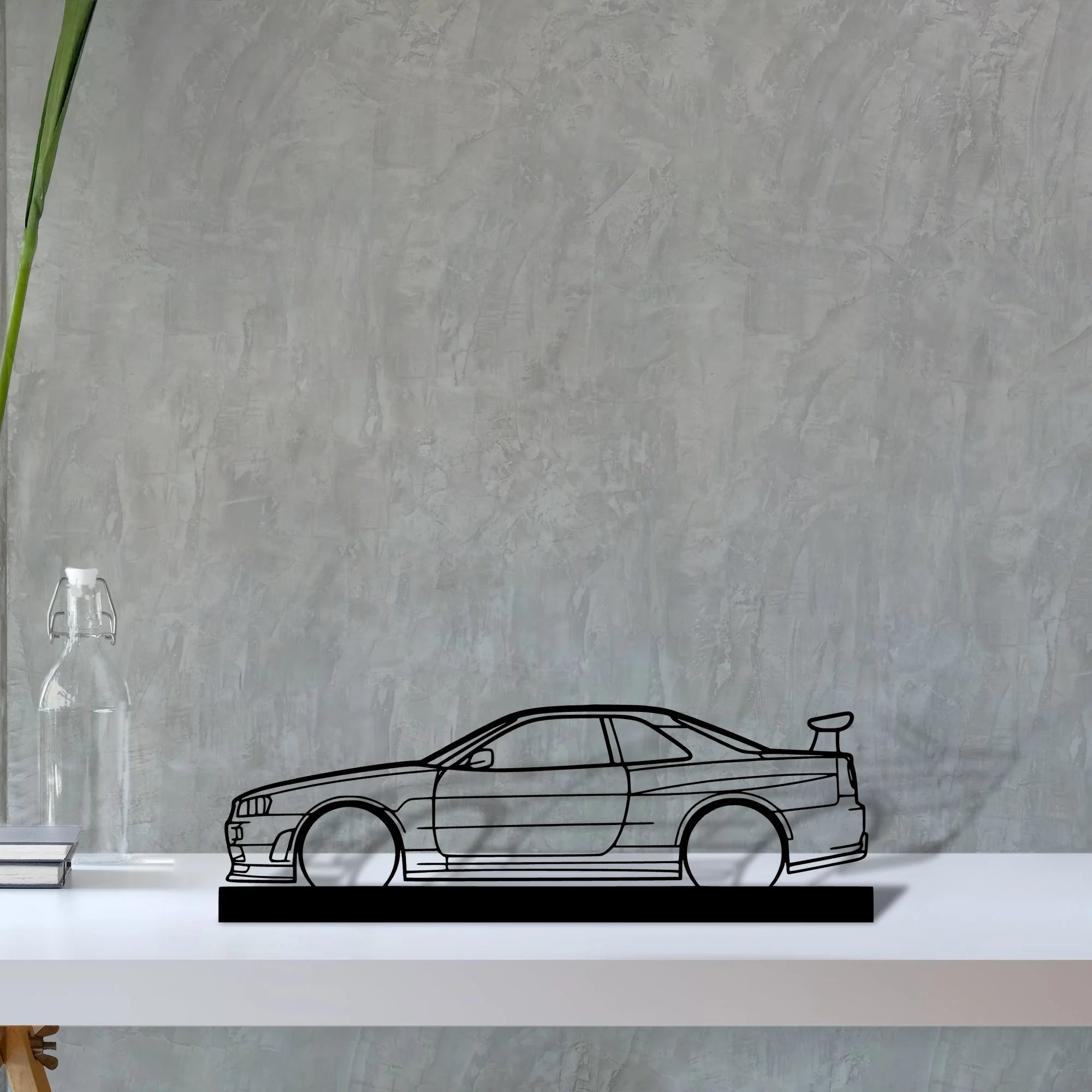 r34-gtr Silhouette Metal Art Stand - Tinvibe