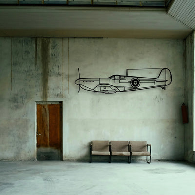 Spitfire Classic Aircraft Silhouette Metal Wall Art - Tinvibe