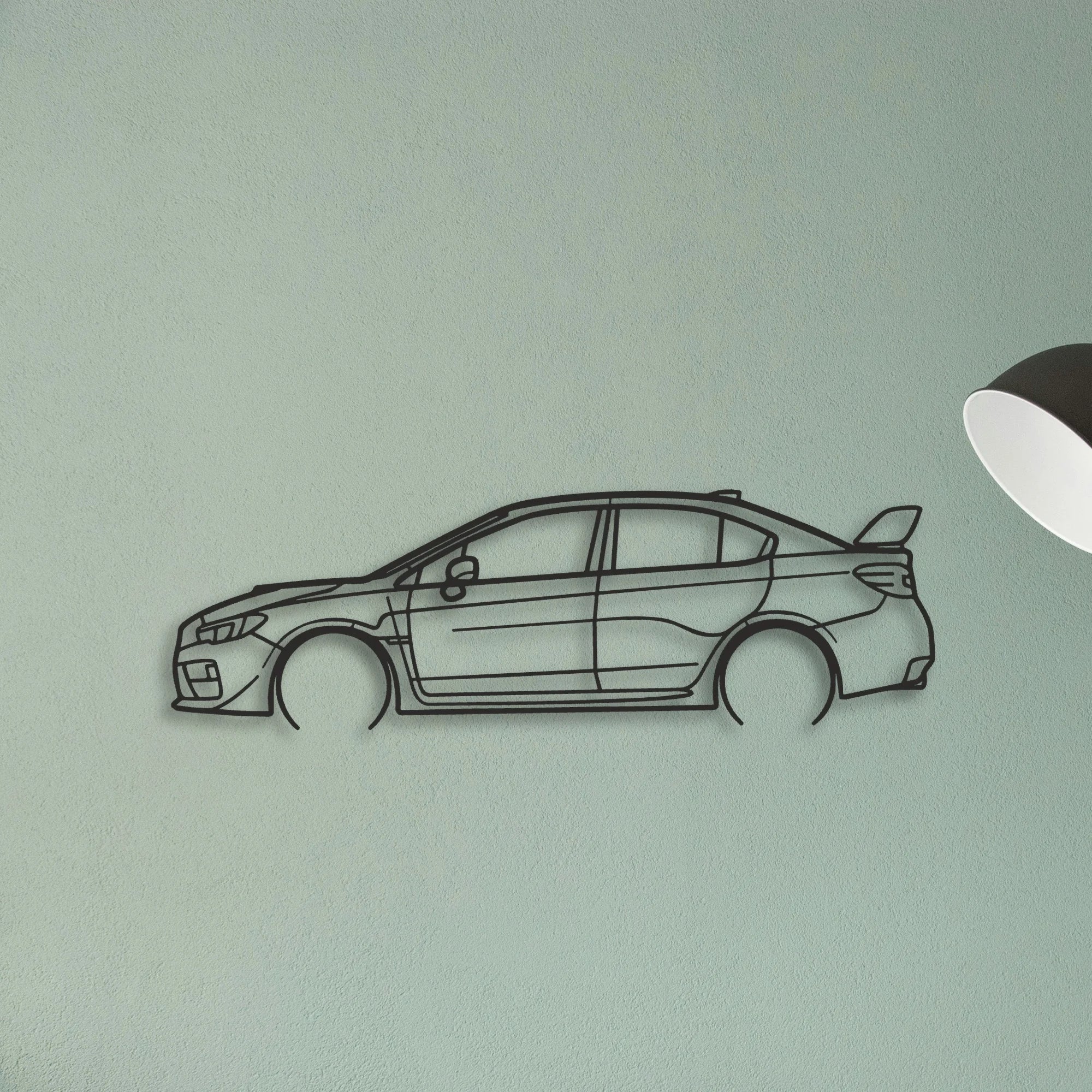 Subaru WRX Classic Silhouette Metal Wall Art - Tinvibe