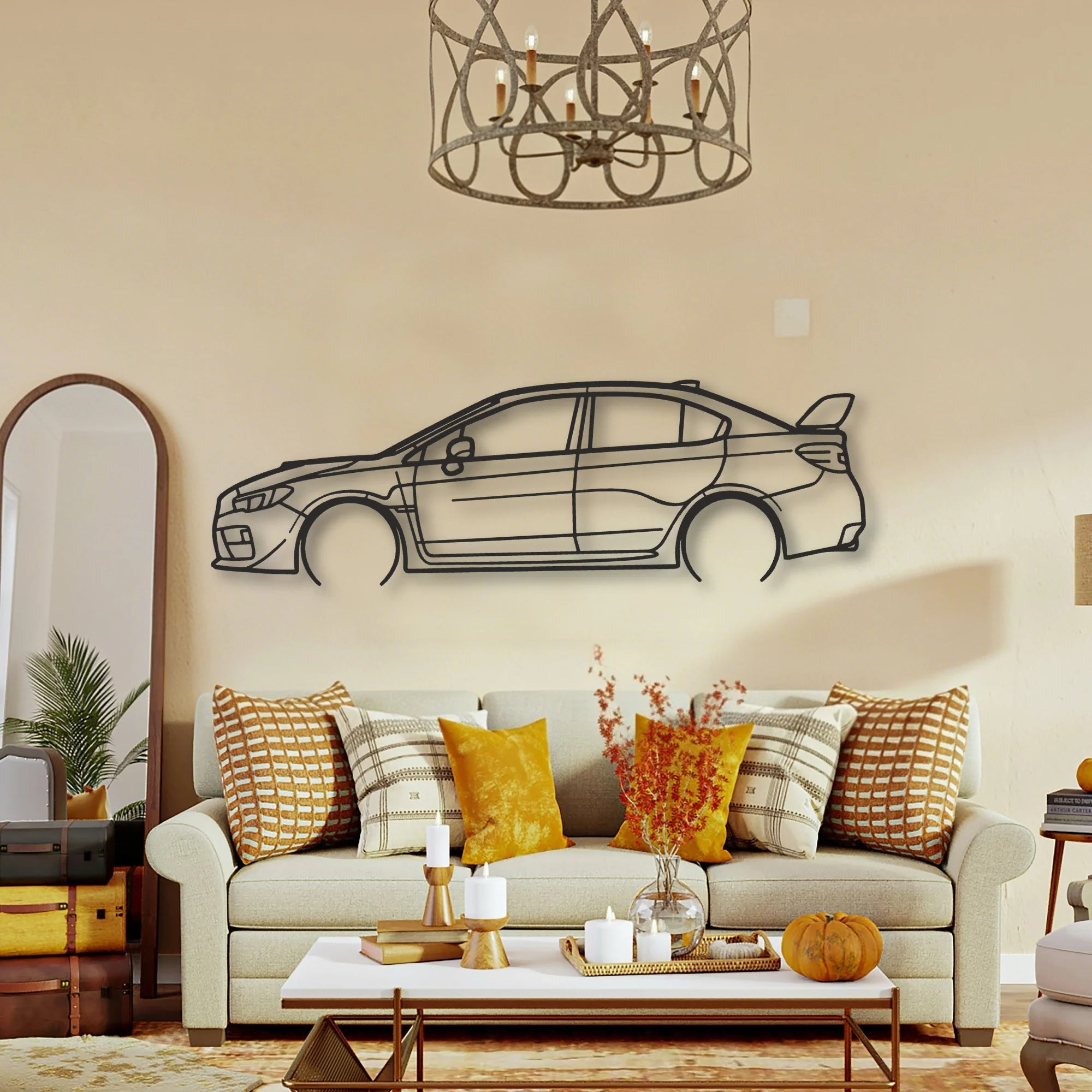 Subaru WRX Classic Silhouette Metal Wall Art - Tinvibe