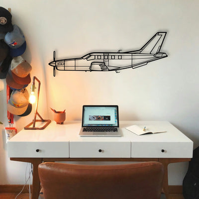Tbm 700B 2 Classic Aircraft Silhouette Metal Wall Art - Tinvibe