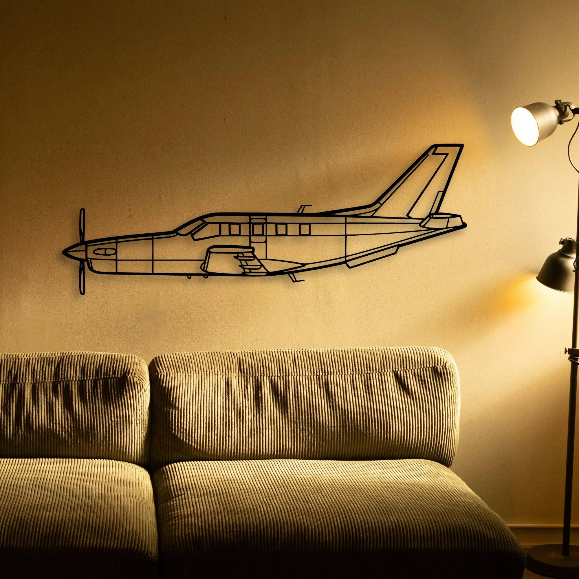 Tbm 700B 2 Classic Aircraft Silhouette Metal Wall Art - Tinvibe
