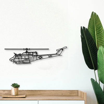 Uh 1N Huey Classic Aircraft Silhouette Metal Wall Art - Tinvibe