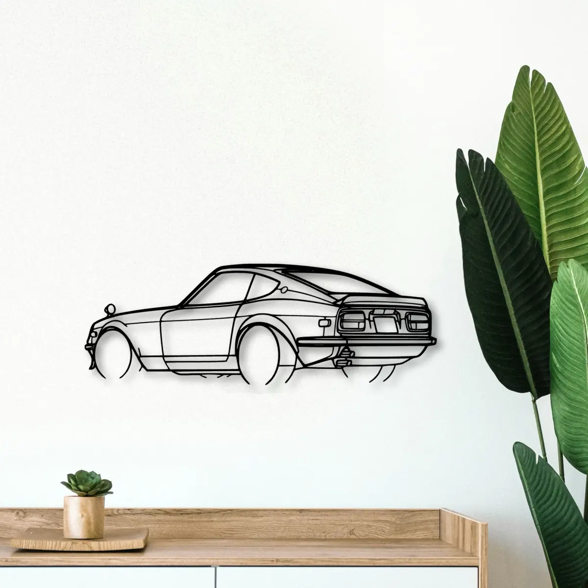 Nissan 240z 1972 cut-metal silhouette from the Tinvibe range