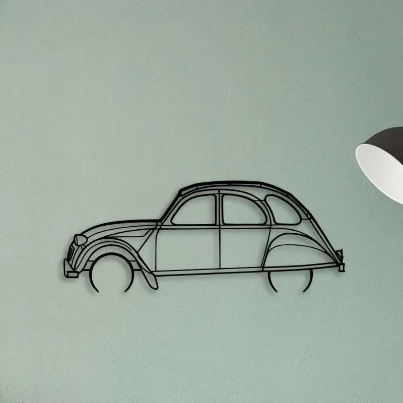 2CV 1966 — XS (50 cm) metal wall art