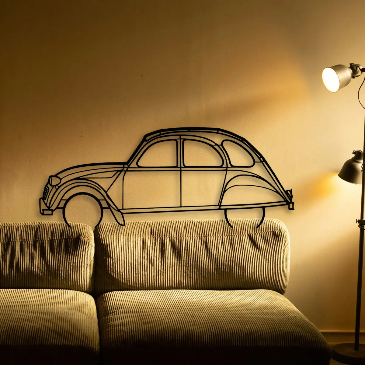 CitroëN 2cv 1966 shape on a hero wall