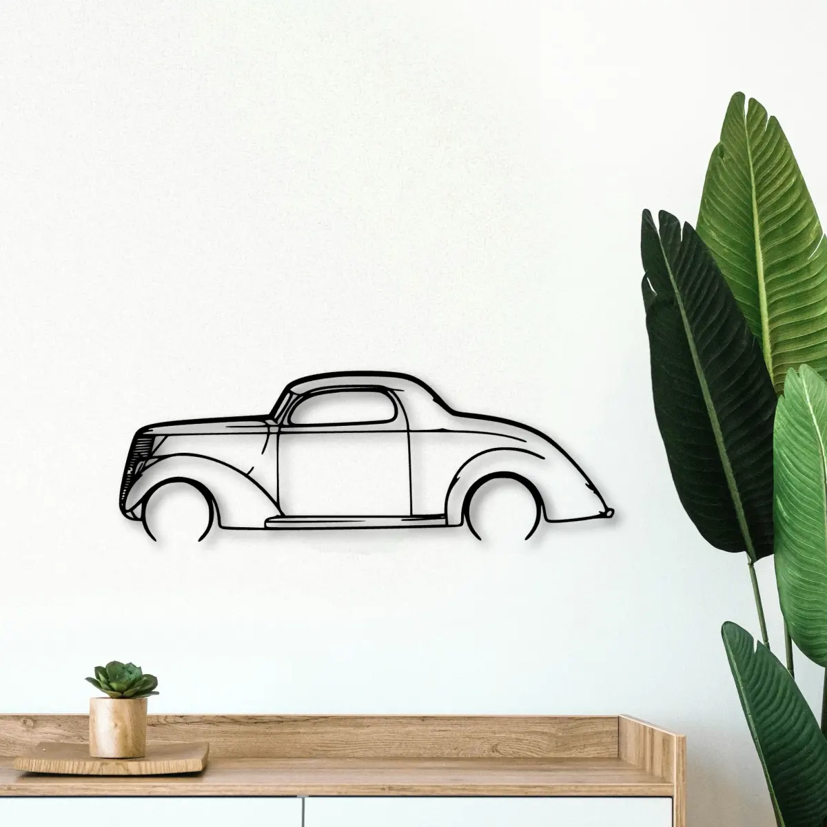 Chevrolet 3 Window Coupe 1937 cut-metal silhouette