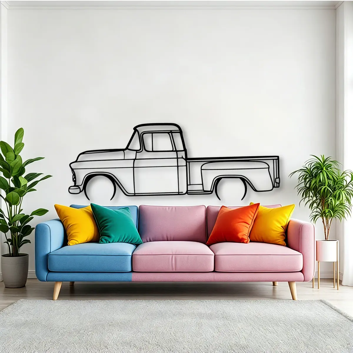 Chevrolet 3100 1957 2 cut-metal silhouette from the Tinvibe range