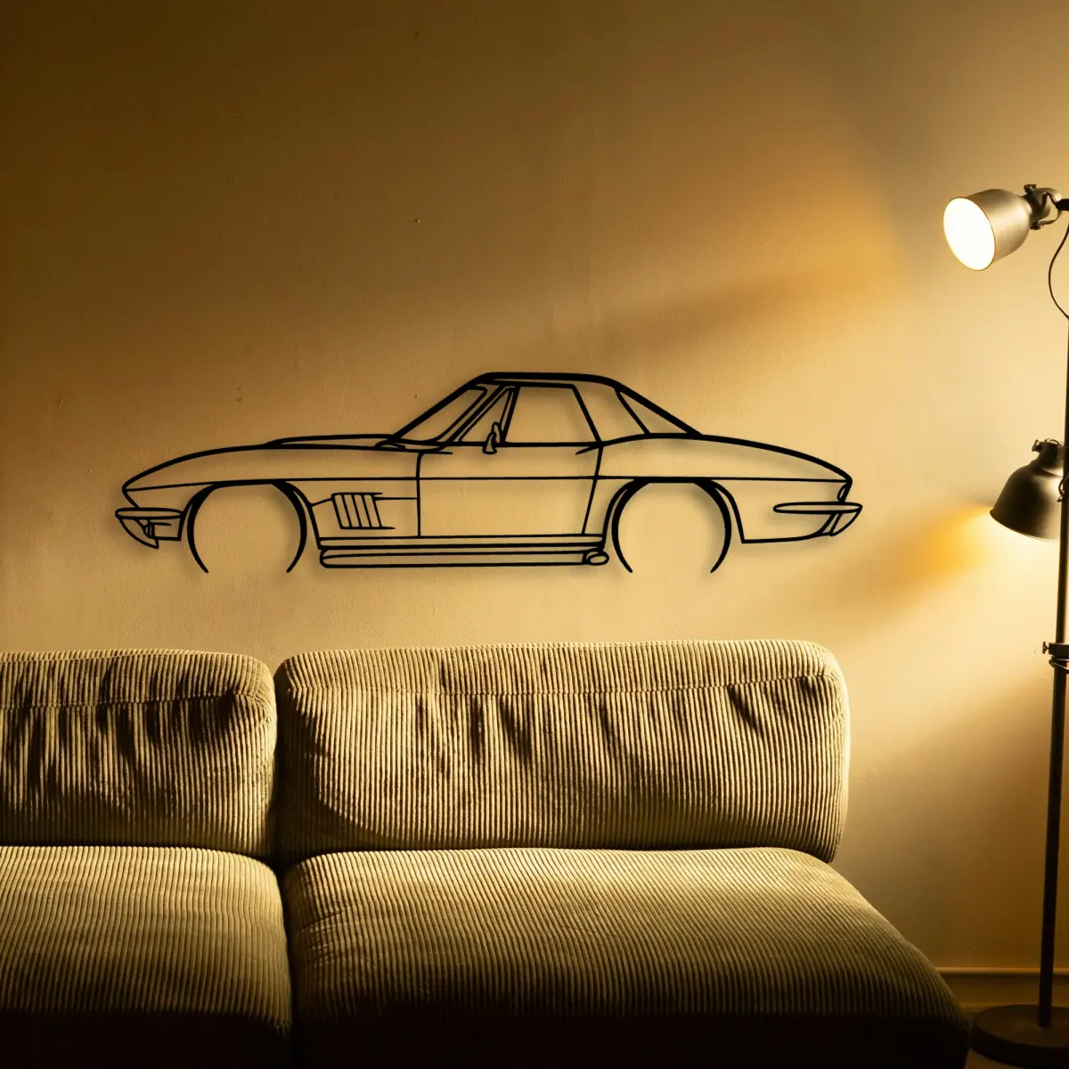 327 1967 2 outline on a focal wall