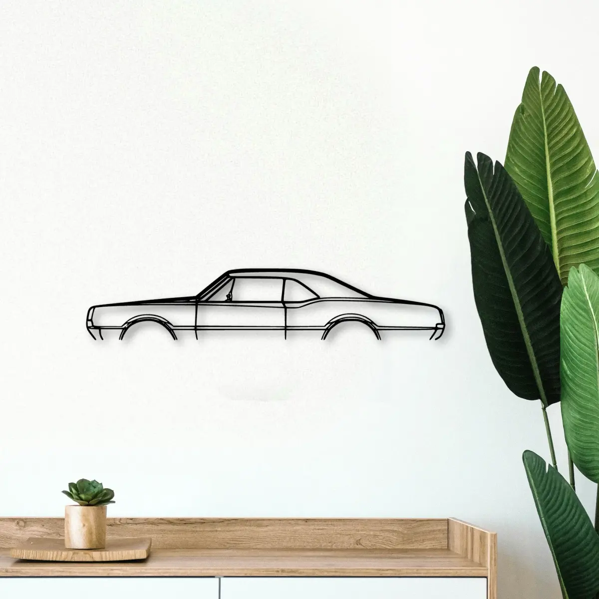 Oldsmobile 442 1967 laser-cut metal silhouette from the Tinvibe range