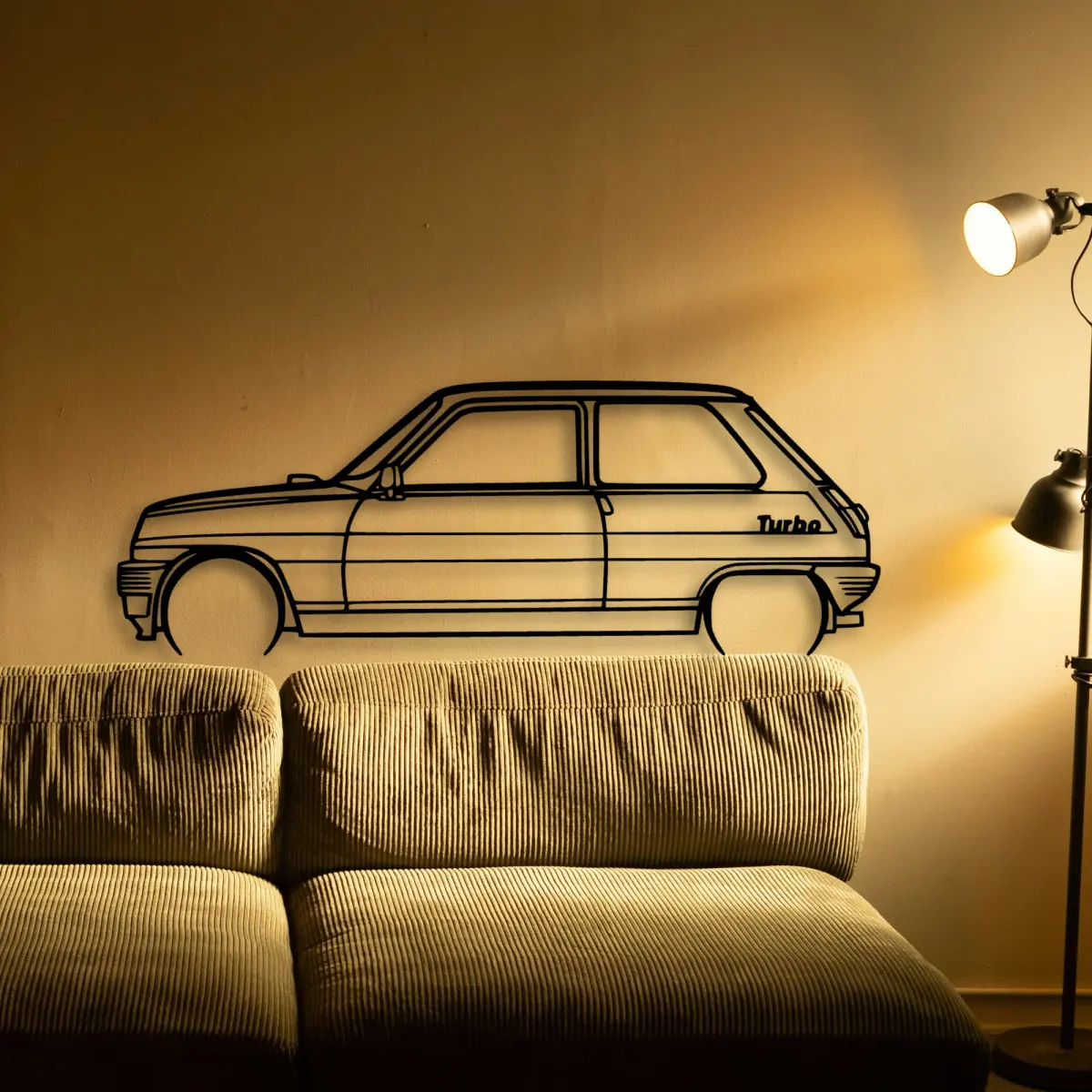 Renault 5 Alpine Turbo 1983 cut outline from the Tinvibe range
