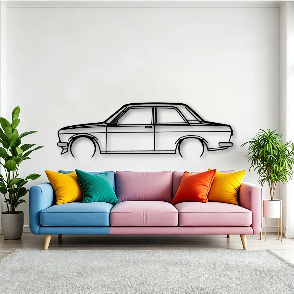 Nissan 510 1972 laser-cut outline from the Tinvibe range