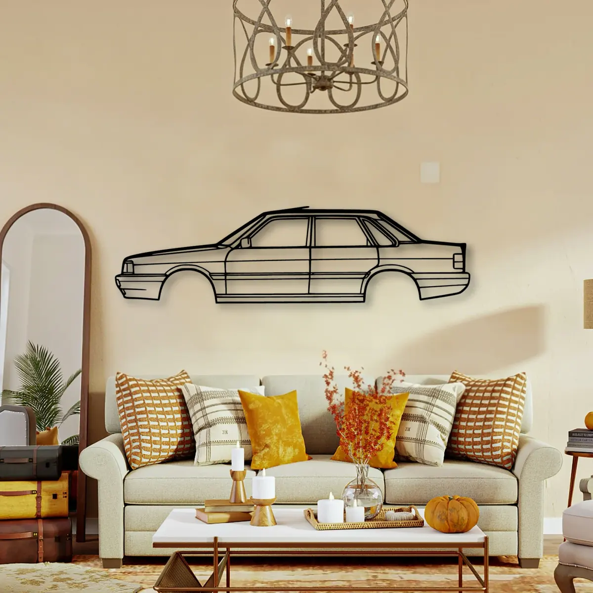 Audi 90 Typ 85 1986 cut-metal silhouette edge detail
