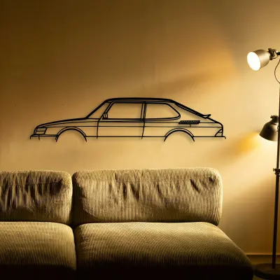 Saab 900 1993 laser-cut outline from the Tinvibe range