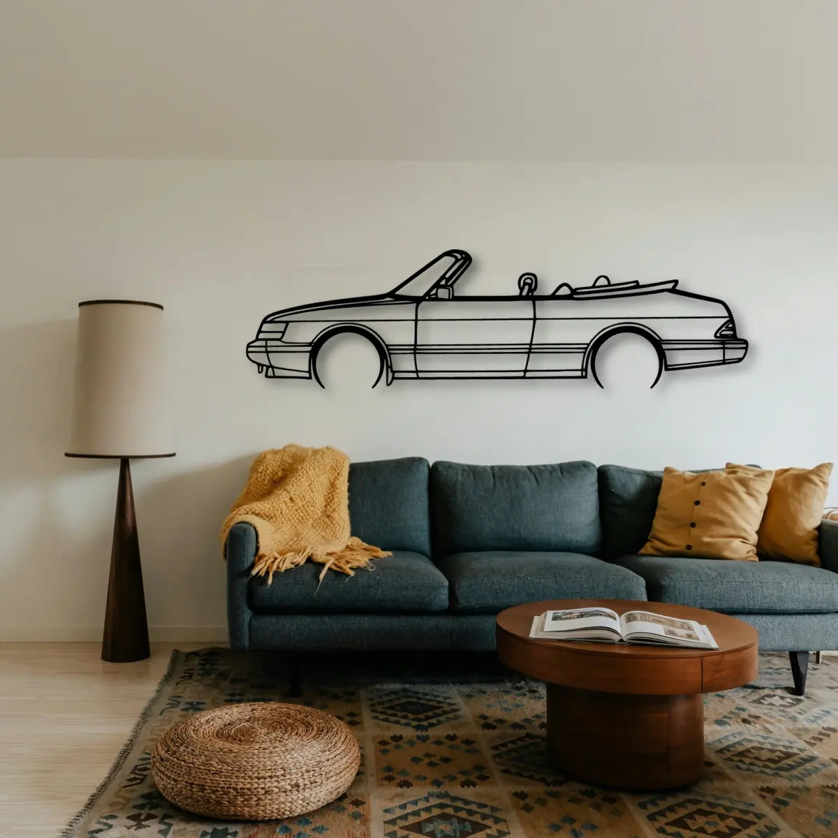 Saab 900 Convertible 1990 cut-metal silhouette from the Tinvibe range