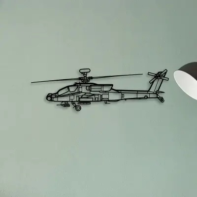 Ah 64D Apache 2 — XS (50 cm) metal wall art