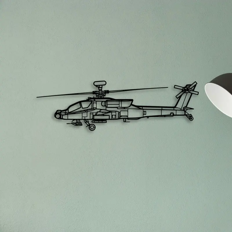 Ah 64D Apache 2 — XS (50 cm) metal wall art