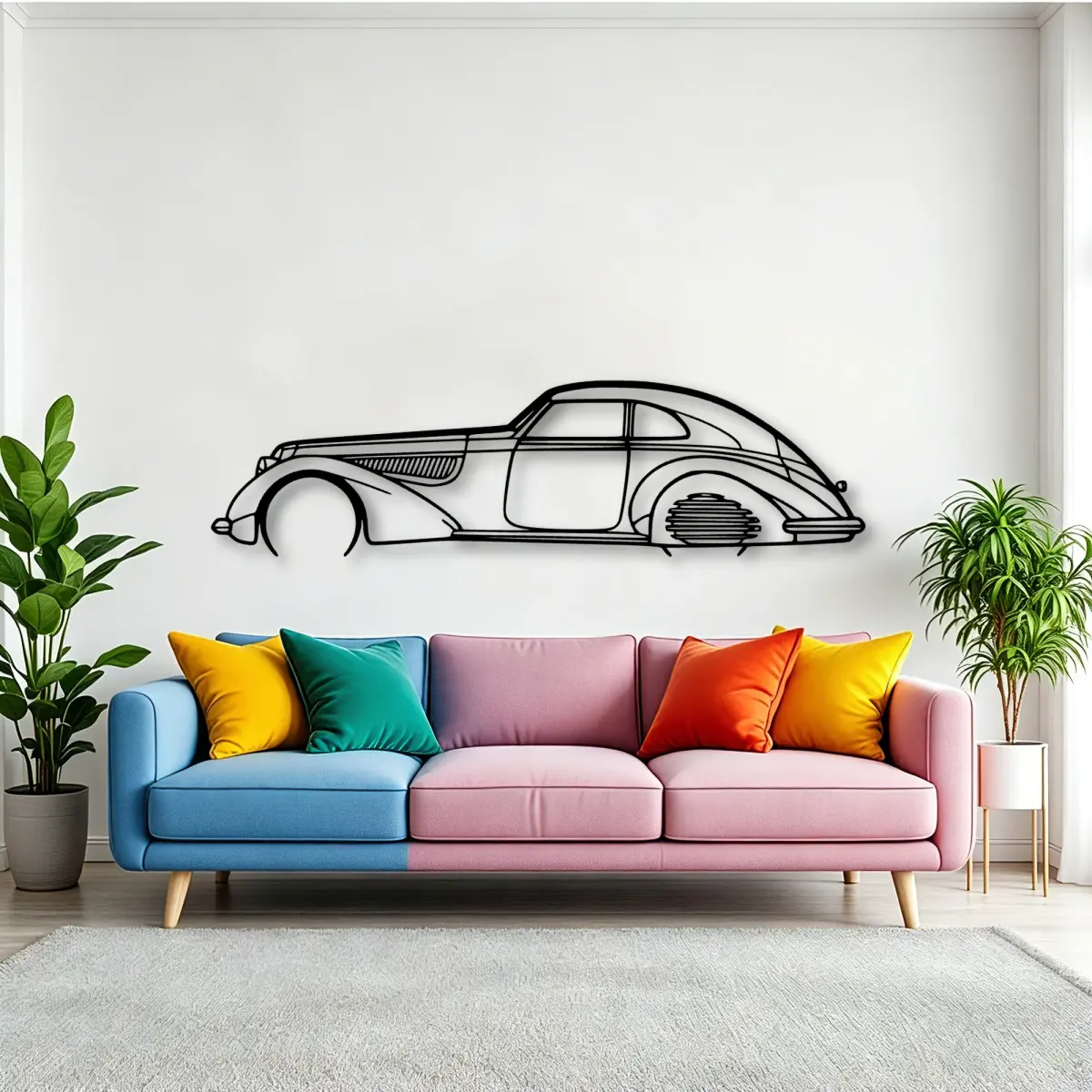Alfa Romeo Alfa 8c 1937 outline on a focal wall