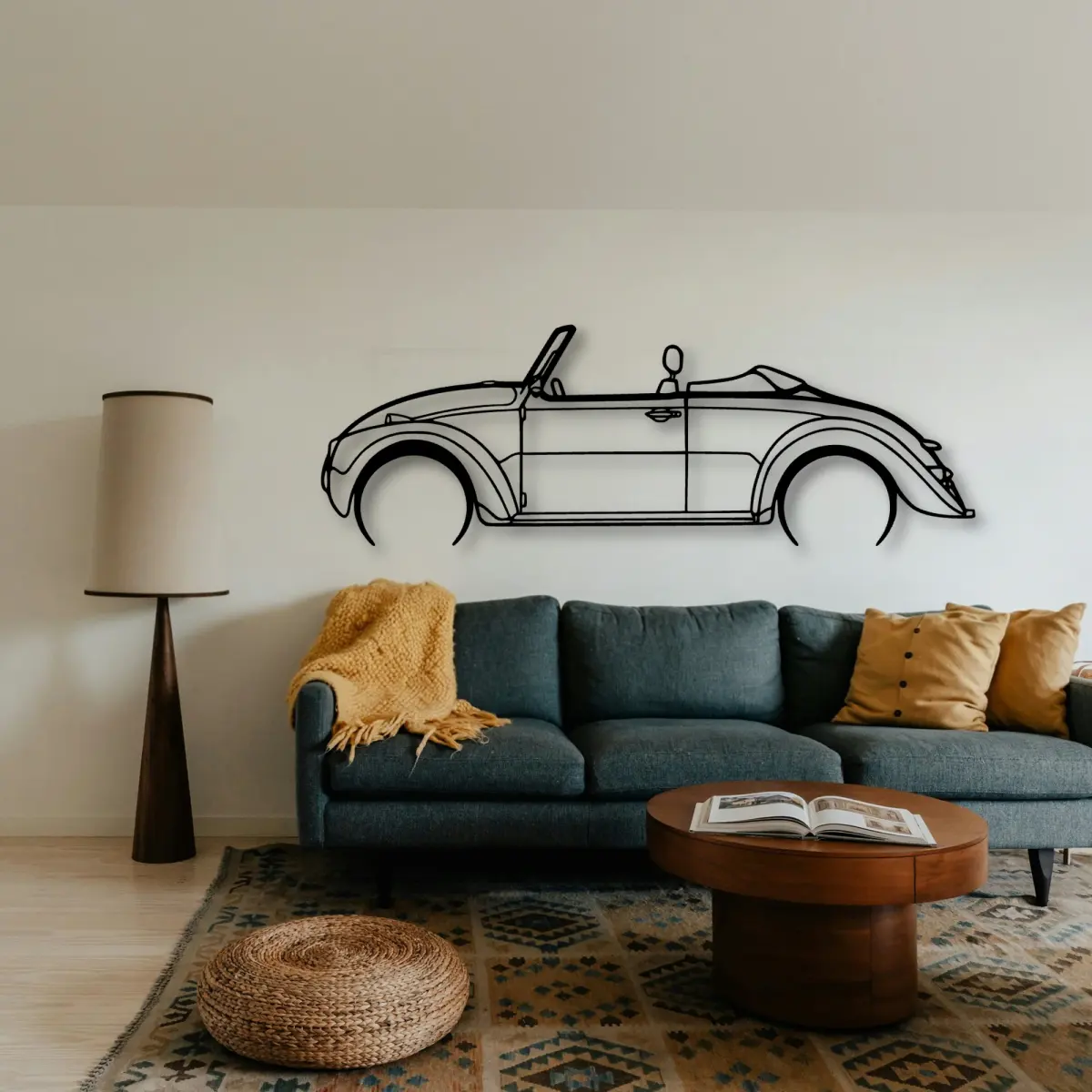 Volkswagen Beetle Speedster 1971 shape at feature-wall scale