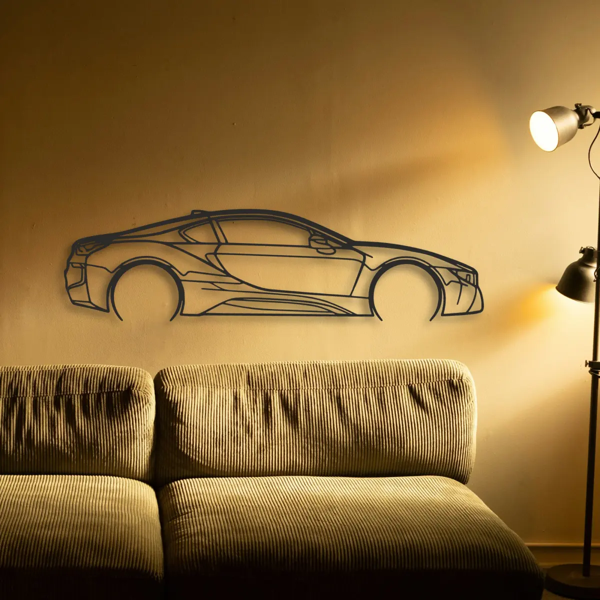Bmw Bmw I8 silhouette on a feature wall