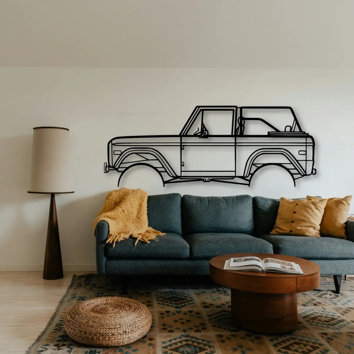 Ford Bronco 1971 2 cut-metal silhouette