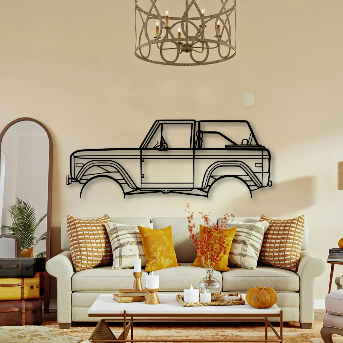 Ford Bronco 1971 2 cut-metal silhouette from the Tinvibe range