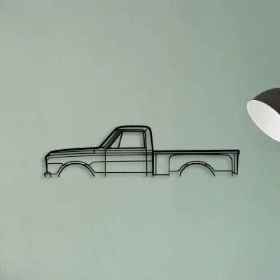 C10 Stepside 1968 — XS (50 cm) metal wall art