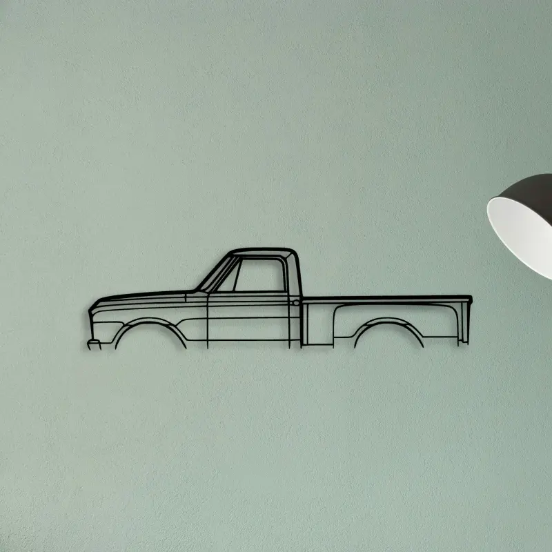 C10 Stepside 1968 — XS (50 cm) metal wall art