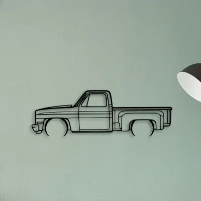 C10 Stepside 1987 — XS (50 cm) metal wall art