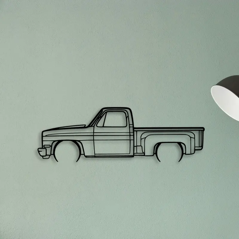 C10 Stepside 1987 — XS (50 cm) metal wall art