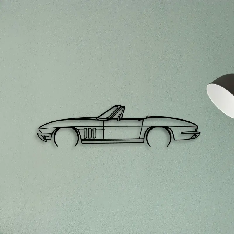 C2 Convertible 1966 — XS (50 cm) metal wall art