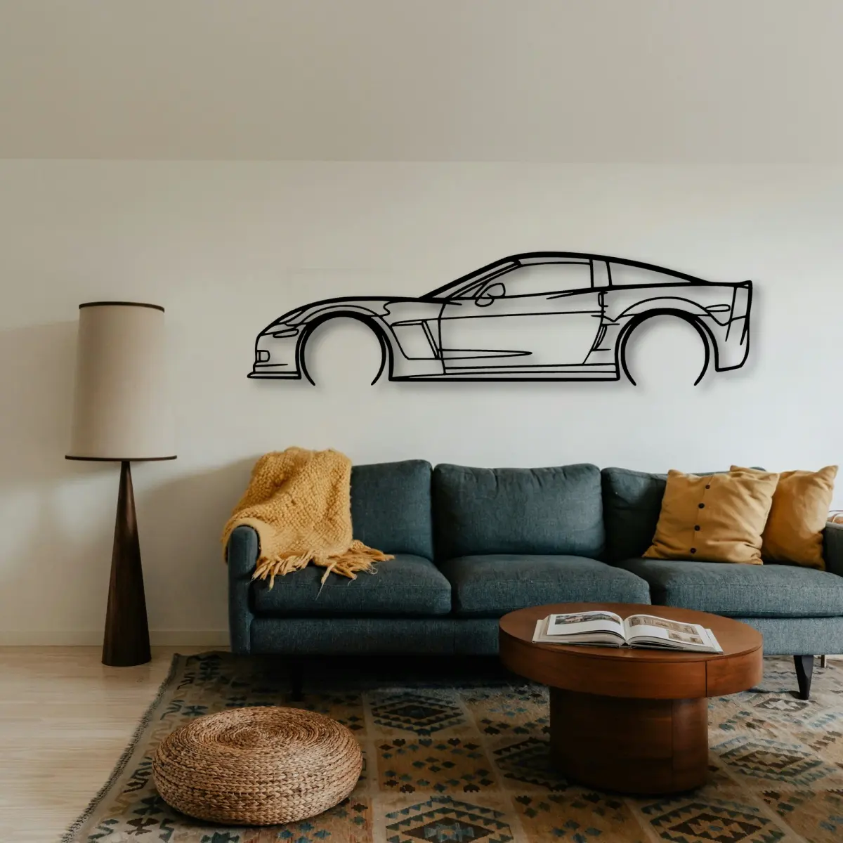 Chevrolet C6 Z06 3 silhouette on a feature wall