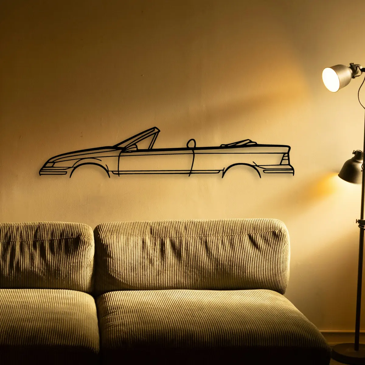 Opel & Vauxhall Calibra Cabrio 1992 silhouette on a hero wall