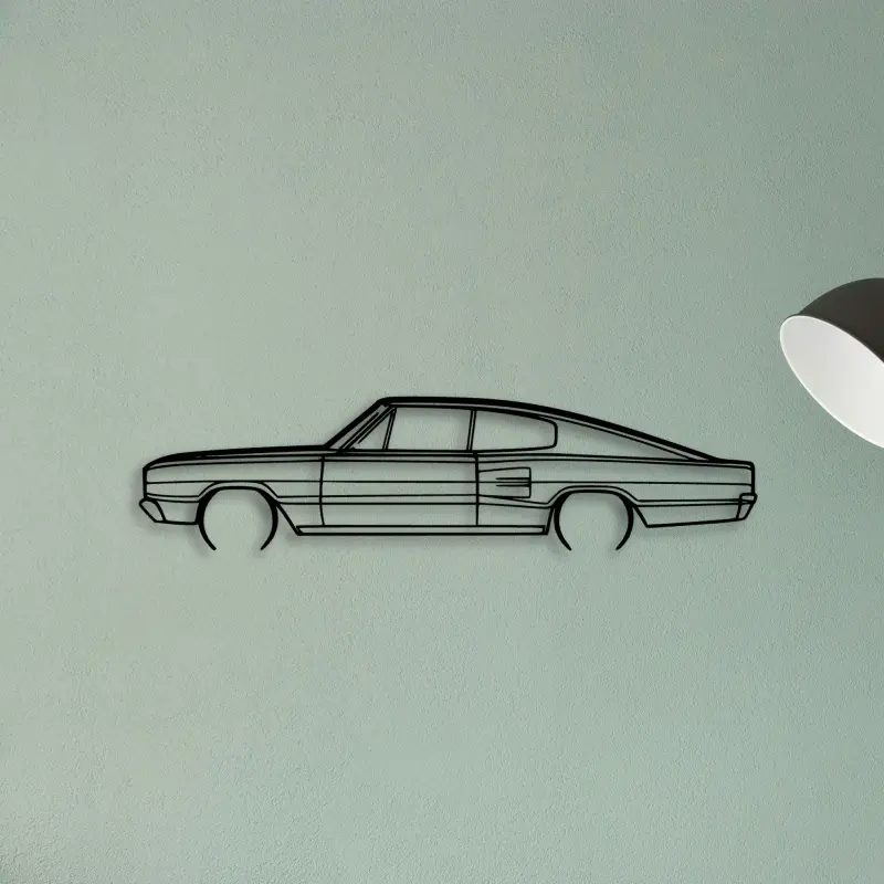 Charger 383 4B Fastback 1966 — XS (50 cm) metal wall art