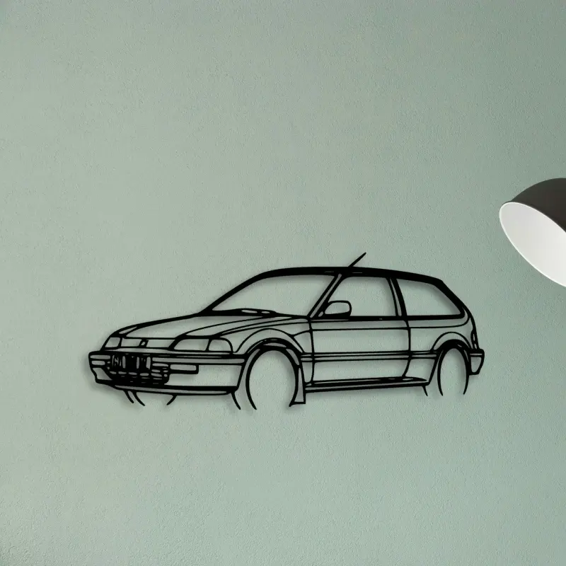Civic 1990 Angle — XS (50 cm) metal wall art