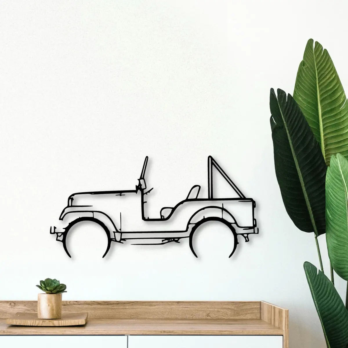 Jeep Cj5 1969 outline on a focal wall