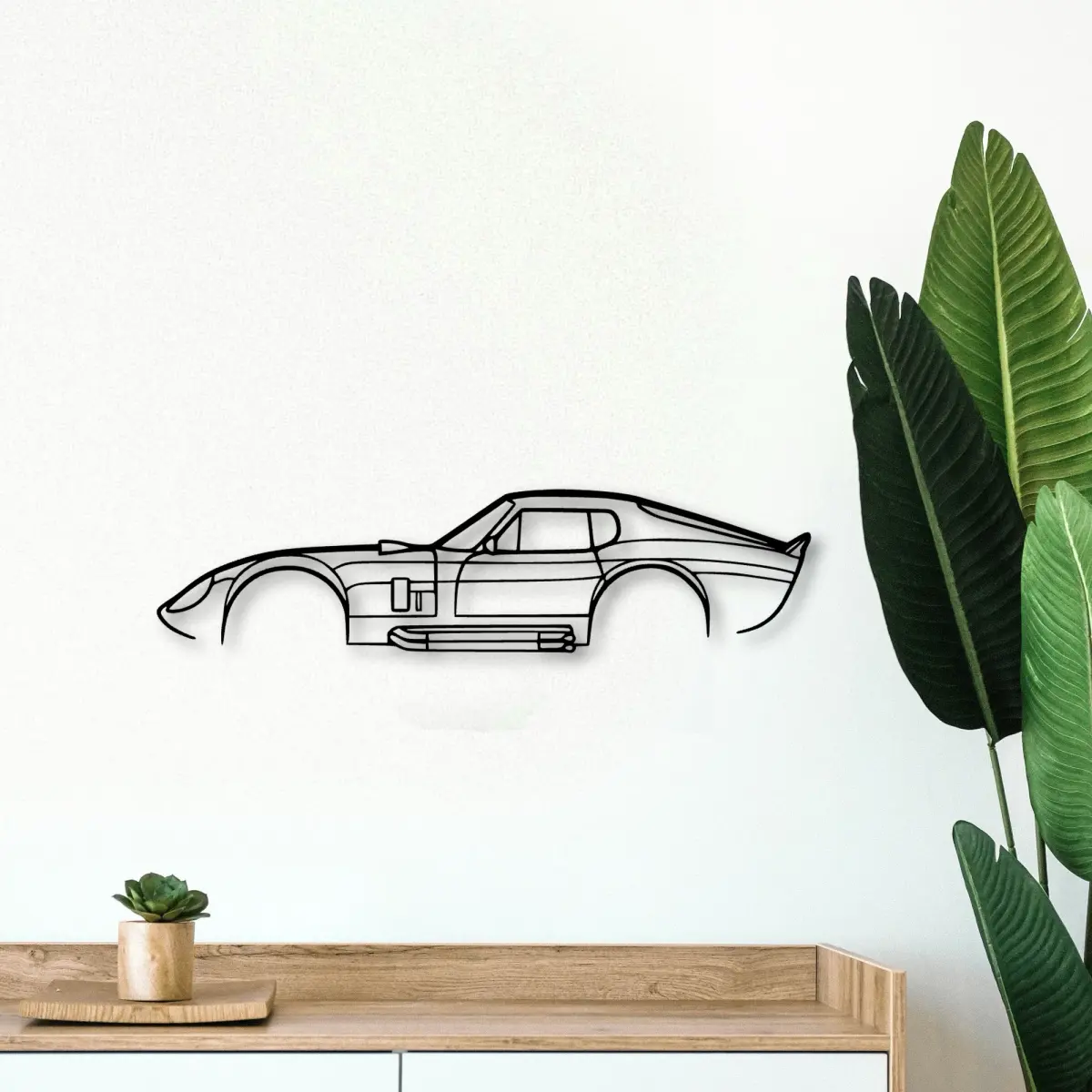 Ferrari Daytona 1965 2 outline on a focal wall
