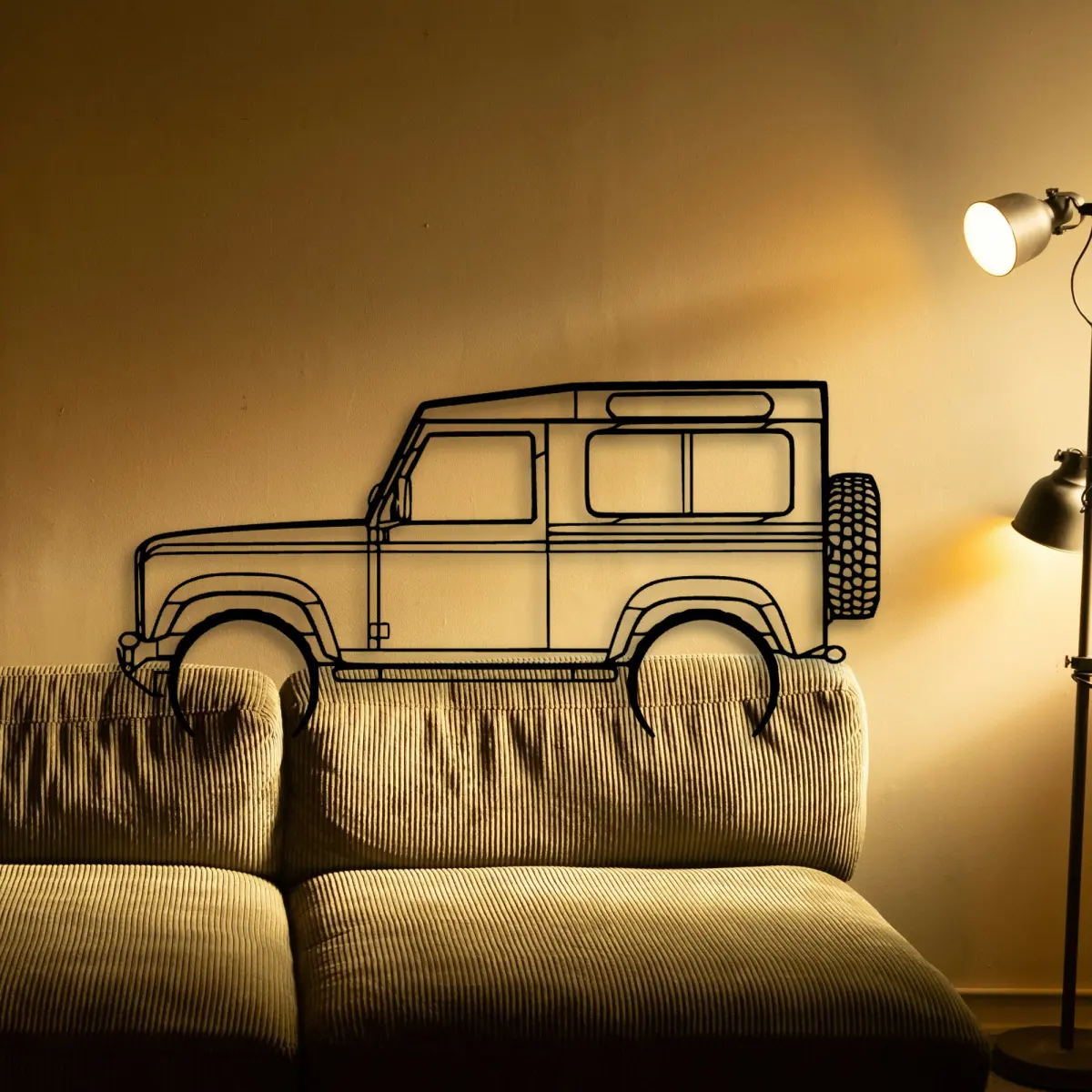 Land Rover Defender 90 2005 laser-cut outline from the Tinvibe range
