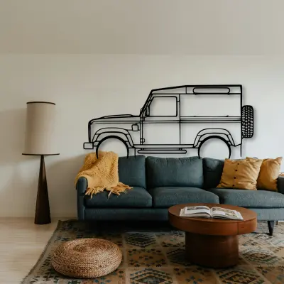 Land Rover Defender 90 cut-metal silhouette from the Tinvibe range