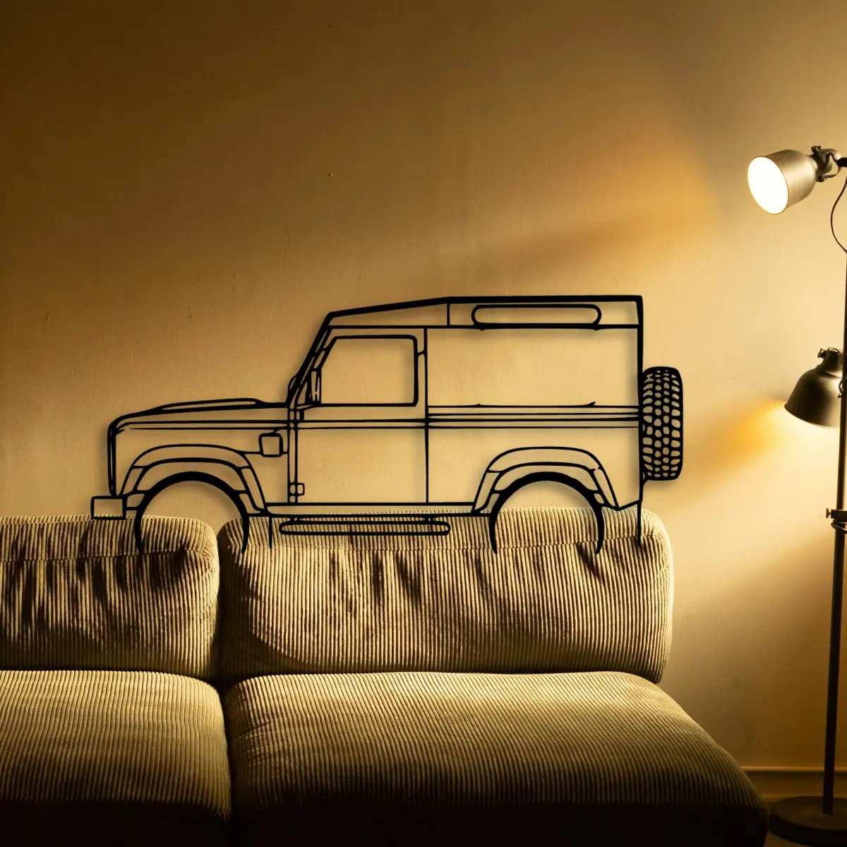 Land Rover Defender 90 cut-metal silhouette