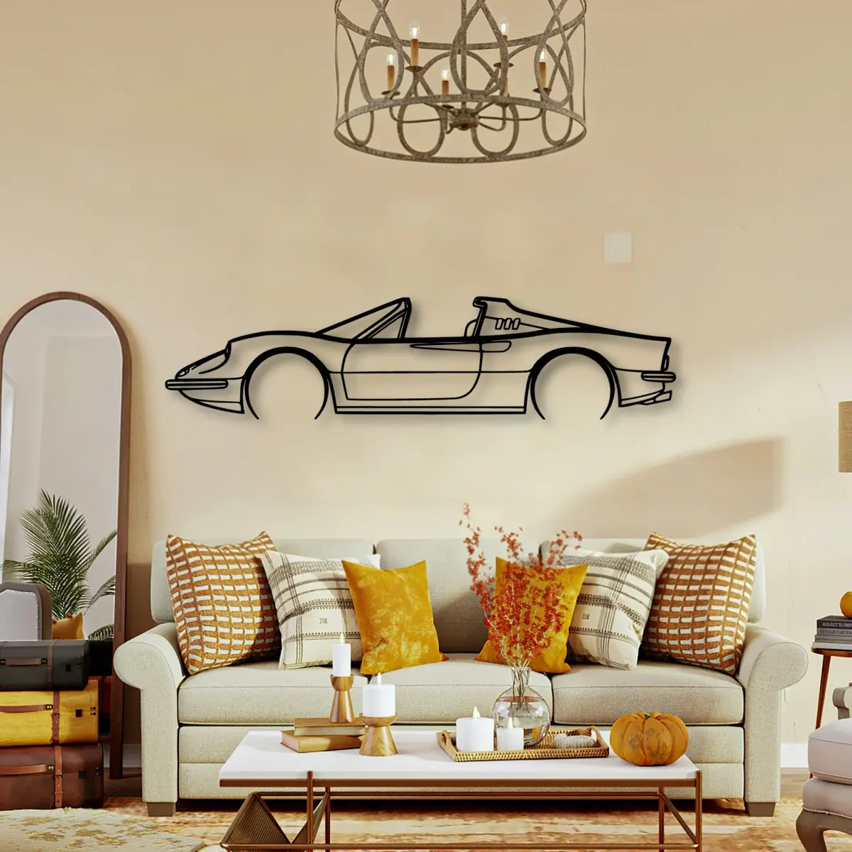 Ferrari Dino 246 Gts 1973 shape on a hero wall