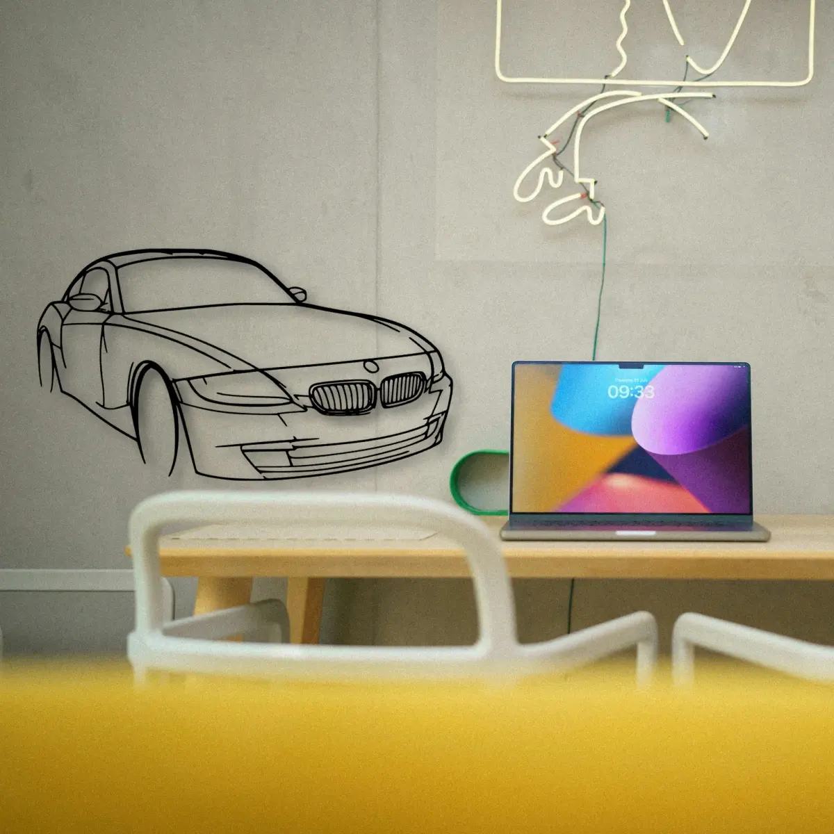 Bmw E86 Z4 Angle cut-metal silhouette from the Tinvibe range