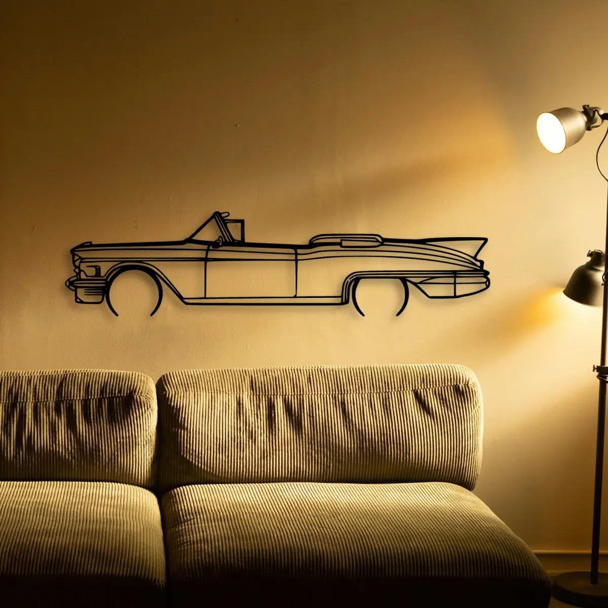 Cadillac Eldo Biarritz 1958 Convertible 2 cut-metal silhouette from the Tinvibe range