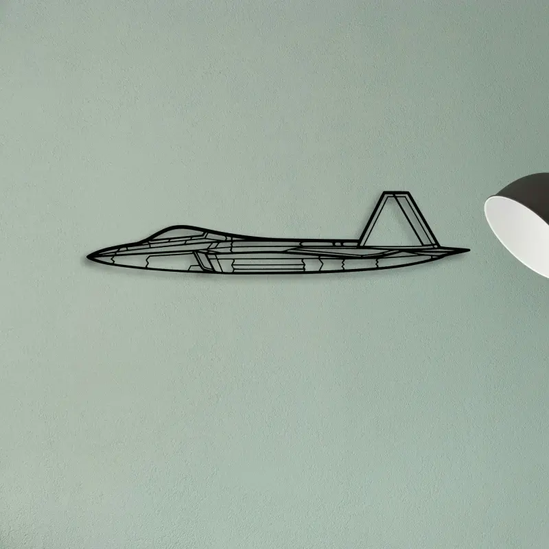 F 22 Raptor 3 — XS (50 cm) metal wall art